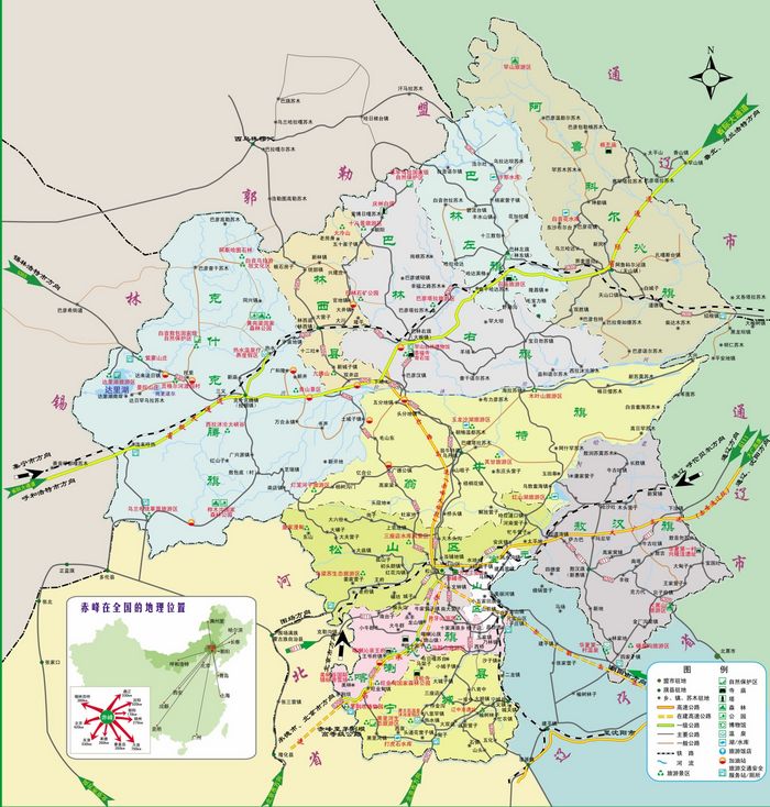 赤峰旅游线路图