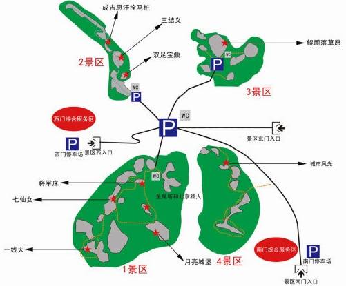 克什克腾石阵景区游览图